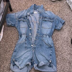 We The Free Blue Denim romper